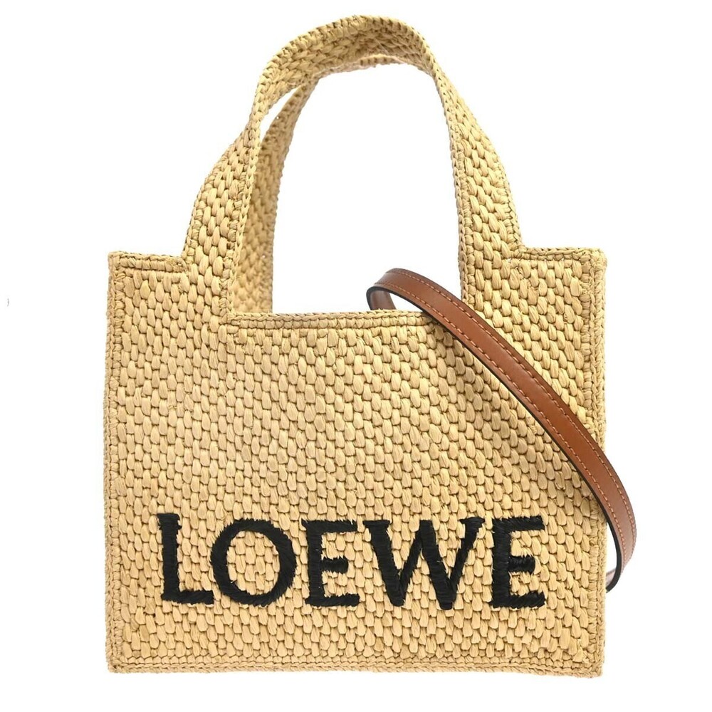 Loewe Paula's Ibiza Logo Convertible Tote Raffia Small